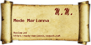 Mede Marianna névjegykártya
